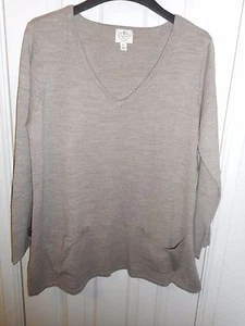 Women's St. John's Bay V Neck Sweater With Pockets Size X-Large Brown NEW - Picture 1 of 3