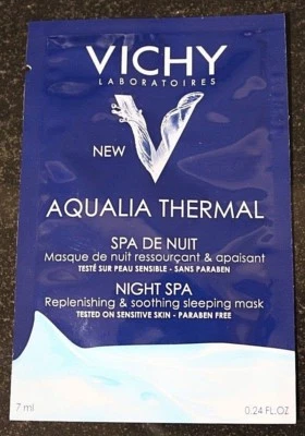 VICHY AQUALIA THERMAL NIGHT SPA REPLENISHING MOISTURIZING SLEEPING MASK 7ML. NEW - Image 1 of 2