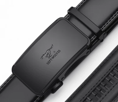 Septwolves Hombres Cinturón Cuero Vaca Bloqueo Automático Hebilla Negro 701197256 Foto 1 de 4