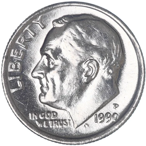 1990 P Roosevelt Dime BU US Coin Cover
