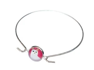 Pulsera De Cabeza De Gato Miniblings Pulsera De Suerte Rosa - Imagen 1 de 5