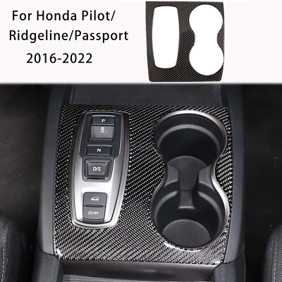 Soft Carbon Console Gear Shift Panel Cover Trim Frame For Honda Pilot 2016-2022 - Image 1 of 4