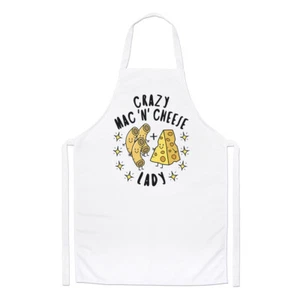 Crazy Mac N Cheese Lady Stars Chefs Apron Funny Joke Food Lover Cooking Baking - Picture 1 of 1