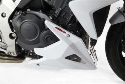 Se adapta a Honda CB1000R 2008-2017 Belly Pan blanco brillante con malla plateada de powe Foto 1 de 4
