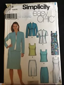 Pattern Simplicity 7074, misses’ wardrobe, dress, tunic, top, skirt sz 4-10 - Picture 1 of 2