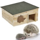 Wooden Hedgehog House Hibernation Box w/ Roof Nature Shelter Home Predator Proof