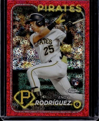2024 Topps Chrome Magenta Speckle Refractors #295 Endy Rodriguez 10/350 - Image 1 of 2