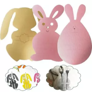Easter Bunny Tableware Bags Cutlery Bags Decor Tableware Holder F8L2 - Picture 1 of 34
