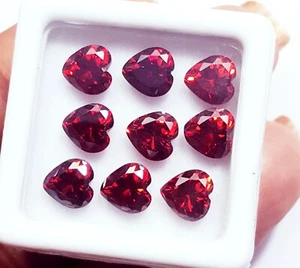 Piedra preciosa suelta en forma de corazón SALMÓN ROJO ZAFIRO 6x6 mm tamaño con regalo gratis - Imagen 1 de 9
