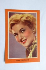 JOAN FONTAINE FILM STAR PAPER THIN CARD GUILLEN CHOCOLATES SPAIN 1954