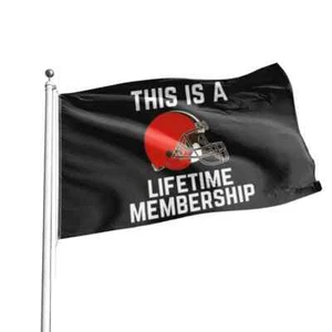 Cleveland Browns This is a Lifetime Membership 3X5 Flag Man Cave 3 x 5 . - Picture 1 of 1