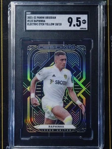 2021-22 OBSIDIAN#123 RAPHINHA ELECTRIC ETCH YELLOW 10/10 SGC 9.5 - Picture 1 of 2