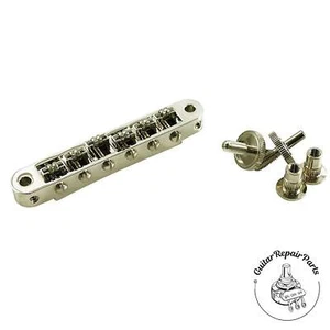 TonePros TP6R-N Locking Nashville Tune-O-Matic Roller Bridge, SAE Posts - Nickel - Picture 1 of 1
