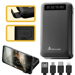 Powerbank Zewnętrzna bateria 10000mAh Ładowarka Powerbank Mobilny z kablem ładującym - Zdjęcie 1 z 10