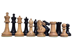 Juego de ajedrez serie Staunton edición GM Blitz de 3,75" - madera envejecida/madera ebonizada - Imagen 1 de 8