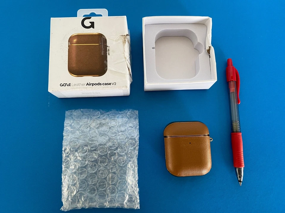 GAZE коричневый полный лицевой кожи Apple AirPods 1 или 2 защитный чехол ~ доставка бесплатно - Изображение 1 из 1