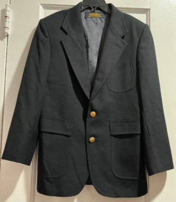 Blazer Brooks Brothers Niños Clásico Azul Marino Lana Worsted Chaqueta de Dos Botones Talla 12 R Foto 1 de 4