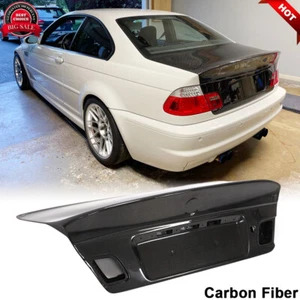 Real Carbon Rear Trunk Boot Lid Cover Trim For BMW E46 320i 330i M3 Coupe 02-05 - Picture 1 of 15
