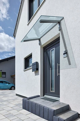 Haustürvordach Gutta PT/SE mit Sicherheitsglas VSG 8 mm, Vordach 140 cm breit - Bild 1 von 4