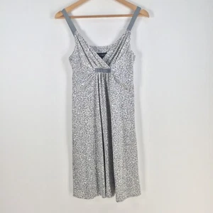 Tokito womens dress size 10 fit flare grey geometric sleeveless Vneck 064634 - Picture 1 of 9