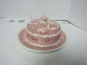 Pink warrented Staffordshire W. Adams & Sons Butter Dish, Tunstall England - Picture 1 of 6