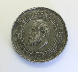 Ultra Rara Medalla Conmemoración/Homenaje Robert E Lee Era Guerra Civil 1871 47mm - Imagen 1 de 3