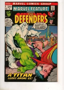 Marvel Feature #3 HIGH GRADE VF+ 8.5 3RD DEFENDERS DR STRANGE HULK SUB-MARINER 1 - Picture 1 of 3