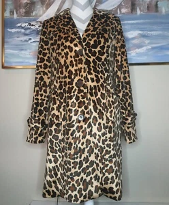 Boston Proper Leopard Trench Coat - Picture 1 of 11