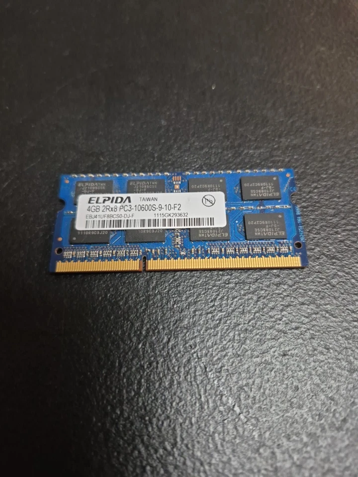 ELPIDA 4GB 2RX8 PC3-10600S DDR3 1333MHz 204pin SODIMM RAM Laptop Notebook Memory - Image 1 of 2
