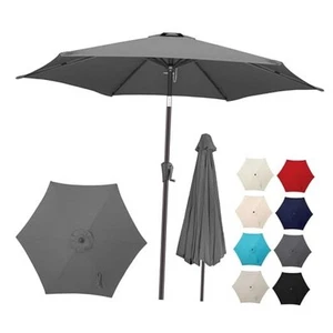 10ft Patio Umbrella Outdoor - Table Umbrella with 6 Sturdy Ribs, Market - Picture 1 of 8