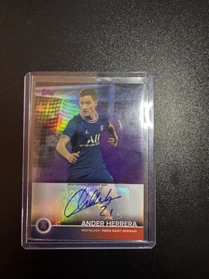 2021-22 Topps Paris Saint-Germain Team Set Ander Herrera #14 Purple Foil /15 - Image 1 of 2