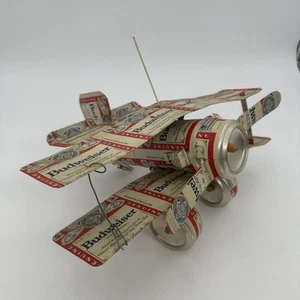 Vintage Budweiser Beer Can Airplane, Bi-Plane Decoration Man Cave - Picture 1 of 8