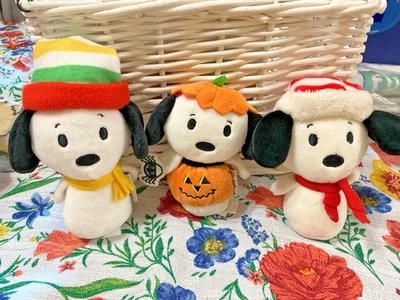 Hallmark Snoopy Itty Bittys Small Plush Lot 5" Halloween & Christmas - Image 1 of 4