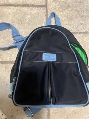 Mochila pequeña Tommy Hilfiger vintage azul lona negra años 90 Y2K Foto 1 de 4