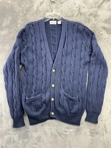 VTG Parker Of Vienna Adult Large Cardigan Cable Knit Sweater Cobain Grunge Flaws - Picture 1 of 20