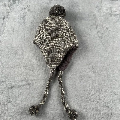 Gorro North Face ajustado para mujer talla única gris tejido pompón oreja solapa invierno Foto 1 de 4