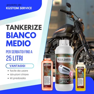 TANKERIZE MEDIO Bianco Trattamento Ripara Serbatoio Anti Ruggine - Imagen 1 de 4