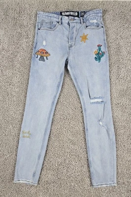 Мужские джинсы Billionaire Boys Club 32 Infinity на пуговицах Fly UFO Cactus Star Distress - Изображение 1 из 4