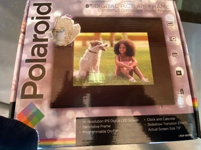 Polaroid 8" Digital Photo Frame Candlenut Distressed Wood Frame, PDF-800CD - NEW - Image 1 of 2