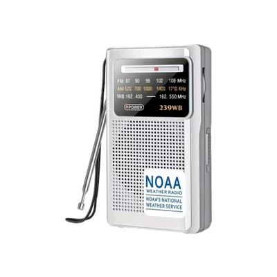 BRANDED NOAA Weather Radio with Best Reception, AM FM Portable Radio with 2 AA Batter...