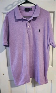 POLO RALPH LAUREN CUSTOM SLIM FIT POLO SHIRT MENS XL PURPLE BLUE PONY COTTON EUC - Picture 1 of 11