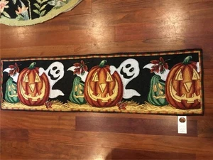 HALLOWEEN Table Runner SCARF DECORATION GHOST PUMPKINS 48" LONG JACK O LANTERN - Picture 1 of 8