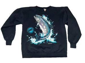 Vintage 90’s National Wildlife Federation Fish Jumping out Of Water Sweatshirt M - Picture 1 of 8