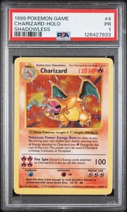 Charizard #4/102 Holo PSA 1 - 1999 Pokemon Base Set Shadowless - Picture 1 of 2