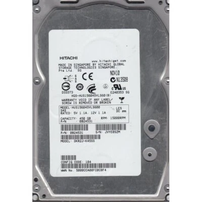 0B24531 Hitachi 450GB 15K 3.5" SAS Server Storage Hard Drive HUS156045VLS600 - Image 1 of 2