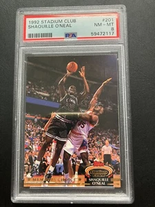 1992-93 Topps Stadium Club 201 Rookie RC Shaquille O`Neal PSA 8 Near Mint - Mint - Bild 1 von 2