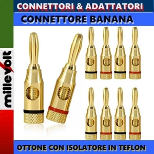 10pz CONNETTORE SPINA BANANA PER ALTOPARLANTI HOME THEATER - Foto 1 di 6