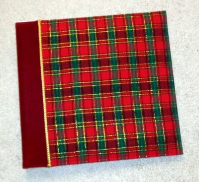 Álbum de recortes rojo verde dorado tela metálica 12 papeles blancos para tarjeteros 12 x 12 Foto 1 de 4