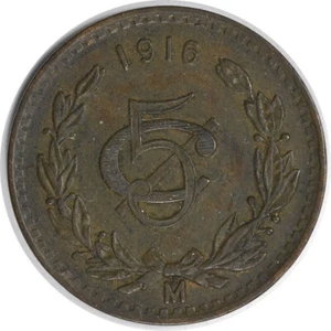 1916 Mo Mexico 5 Centavos KM422 EF Uncertified #1120 - Picture 1 of 2