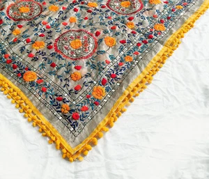Embroidery Work Silk Dupatta Gift for her 10 Pcs mix lot Chanderi Silk Dupatta - Picture 1 of 11
